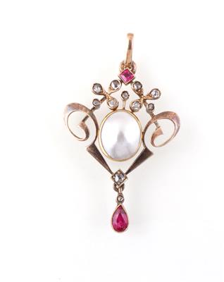 Diamantrauten Zuchtschalenperlanhänger - Jewellery