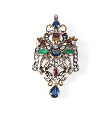 Diamant Farbsteinanhänger - Exquisite jewellery