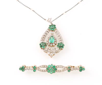 Diamant Smaragdgarnitur - Exquisite jewellery