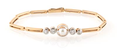 Altschliffbrillant Orientperle Armkette - Exquisite jewellery