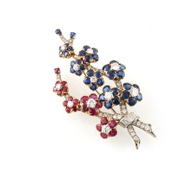 Brillant Farbsteinbrosche - Exquisite jewellery