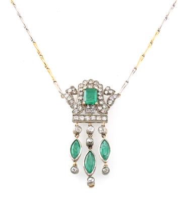 Diamant Smaragd Collier - Gioielli squisito