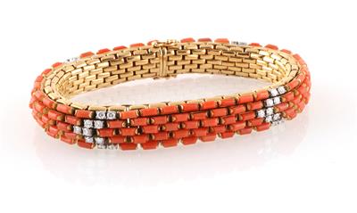 Brillant Korallen Armband - Erlesener Schmuck