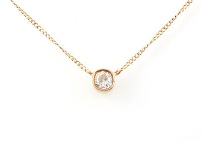 Altschliffdiamant Solitär Collier ca. 0,60 ct - Gioielli scelti