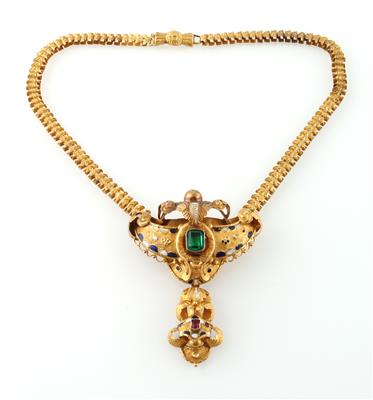 Biedermeier Collier mit abnehmbarem Ketten- und Gehängeteil - Erlesener Schmuck