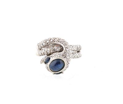 Diamant Saphirring Schlange - Exquisite jewellery