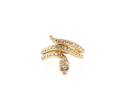 Brillantring Schlange zus. ca. 0,80 ct - Exquisite jewellery