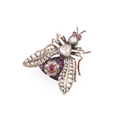 Diamant Amethystbrosche Fliege - Exquisite jewellery