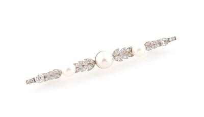 Diamant Kulturperlenbrosche - Exquisite jewellery