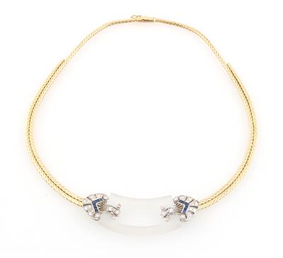 Saphir Bergkristall Brillantcollier - Erlesener Schmuck