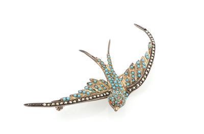 Türkisbrosche Vogel - Exquisite jewellery