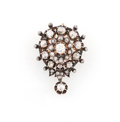 Altschliffdiamant Brosche zus. ca. 4,30 ct - Exquisite jewellery