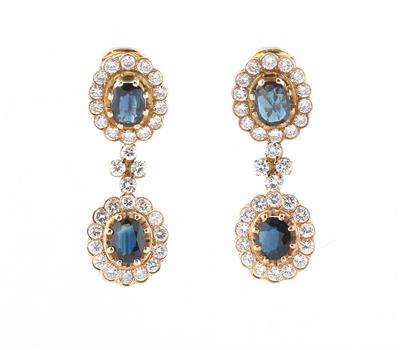Brillant Saphir Ohrclips - Exquisite jewellery