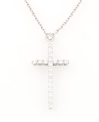 Cartier Brillant Kreuzcollier zus. ca. 1,40 ct - Exkluzivní šperky