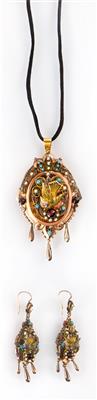Granat Türkisparure Vogel - Exquisite jewellery