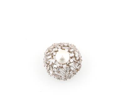 Kulturperlen Diamantbrosche - Exquisite jewellery