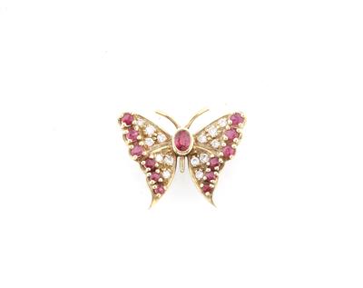 Brillant Rubinbrosche Schmetterling - Exquisite jewellery