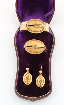 Historismus Smaragd Damenschmuck Garnitur - Exquisite jewellery