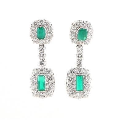 Brillant Smaragd Ohrschraubgehänge - Exkluzivní šperky