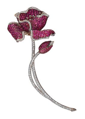 Diamant Rubin Blütenbrosche - Gioielli scelti