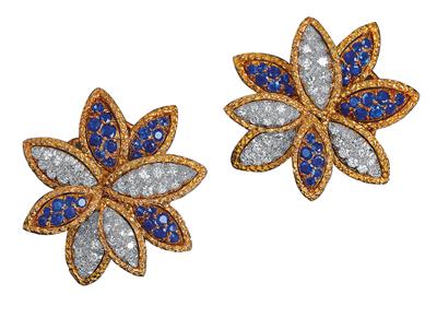 Diamant Saphirohrclips - Exquisite jewellery