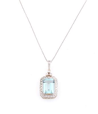 Diamant Aquamarinanhänger - Exquisite jewellery