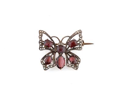 Granatbrosche Schmetterling - Exquisite jewellery