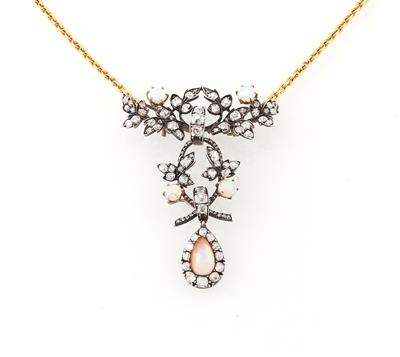 Diamant Opalcollier - Exquisite jewellery