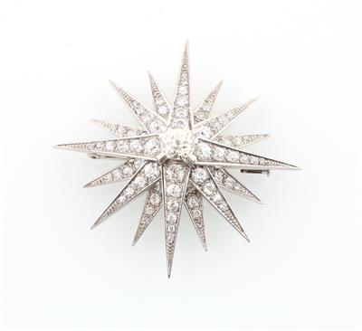 Diamantbrosche Stern, zus. ca.4,20 ct - Gioielli scelti