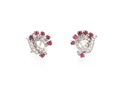 Diamant Rubinohrclips - Exquisite jewellery