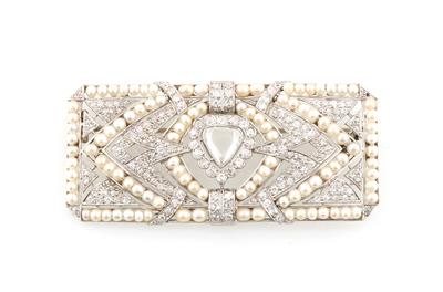 Orientperlen Diamantbrosche - Exquisite jewellery