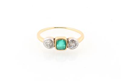 Altschliffdiamant Smaragdring - Exquisite jewellery