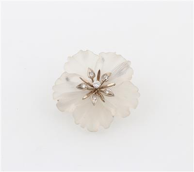 Bergkristall Blütenbrosche - Exquisite jewellery