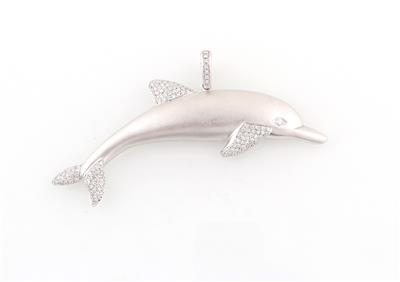 Brillantanhänger Delfin zus. ca. 1,20 ct - Gioielli scelti