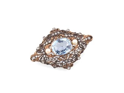 Diamant Saphirbrosche - Exkluzivní šperky
