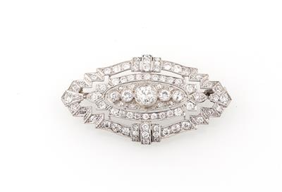 Altschliff Diamantbrosche zus. ca. 3,50 ct - Exquisite jewellery