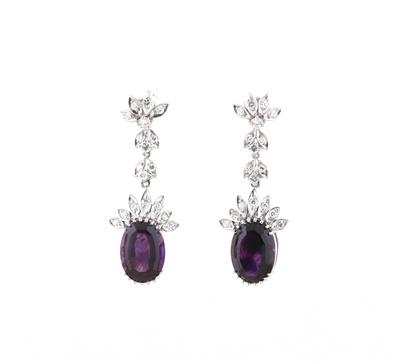 Brillant Amethyst Ohrgehänge - Erlesener Schmuck