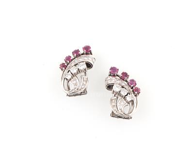 Diamant Rubinohrclips - Exquisite jewellery