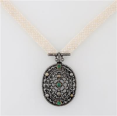 Diamant Süßwasserkulturperlen Collier - Erlesener Schmuck