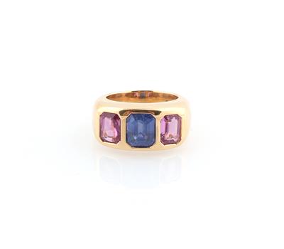 Saphirring zus. ca. 5,60 ct - Erlesener Schmuck