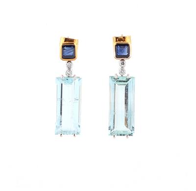 Aquamarinohrgehänge zus. ca. 13,50 ct - Exquisite jewellery