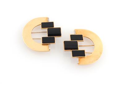 Brillant Onyx Kleiderclips - Exquisite jewellery