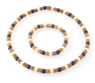 Kulturperlen Lapislazuligarnitur - Exquisite jewellery