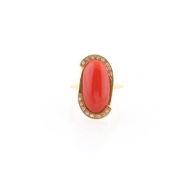 Brillant Korallen Ring - Exquisite jewellery