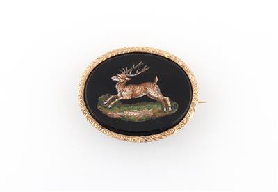 Mikro Mosaik Brosche Hirsch - Erlesener Schmuck