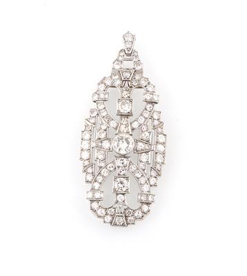 Altschliffbrillant Diamantanhänger zus. ca. 4,20 ct - Exquisite jewellery