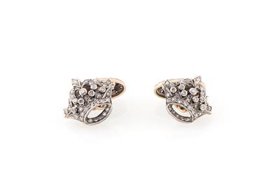 Diamant Manschettenknöpfe Kronen zus. ca. 1 ct - Exquisite jewellery
