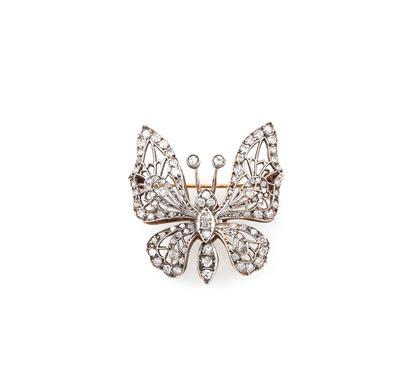Diamantbrosche Schmetterling zus. ca. 1,10 ct - Exkluzivní šperky