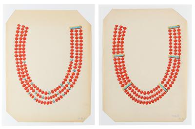 3 Entwurfzeichnungen für die Firma Van Cleef  &  Arpels - Exquisite jewellery