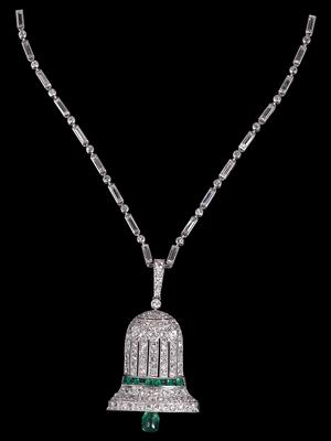 Diamant Smaragd Anhänger Glocke - Exquisite jewellery